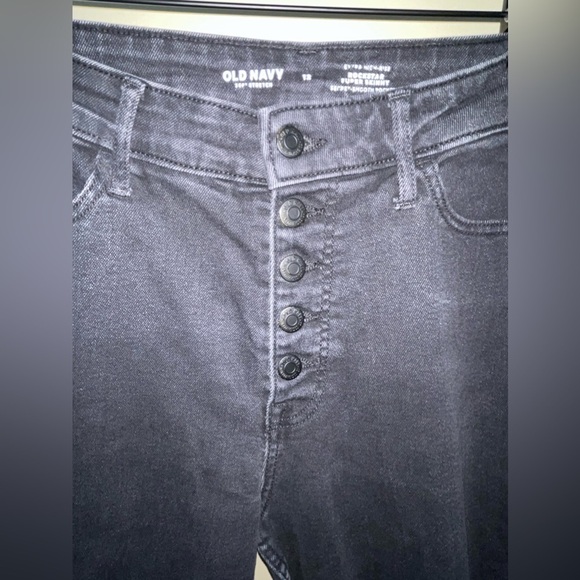 Old Navy Rockstar Super Skinny Black Jeans Size 12 - Picture 2 of 5